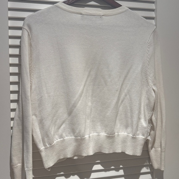 Karl Lagerfeld | Authentic White Floral Sweater Sz XL - Picture 3 of 3